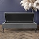 image 2 of 120cm Safar Plain Ottoman Storage Bench -Naples Shoes Bench with Black Turned Wooden Legs - Dark Grey Upholstery Footstool Storage
