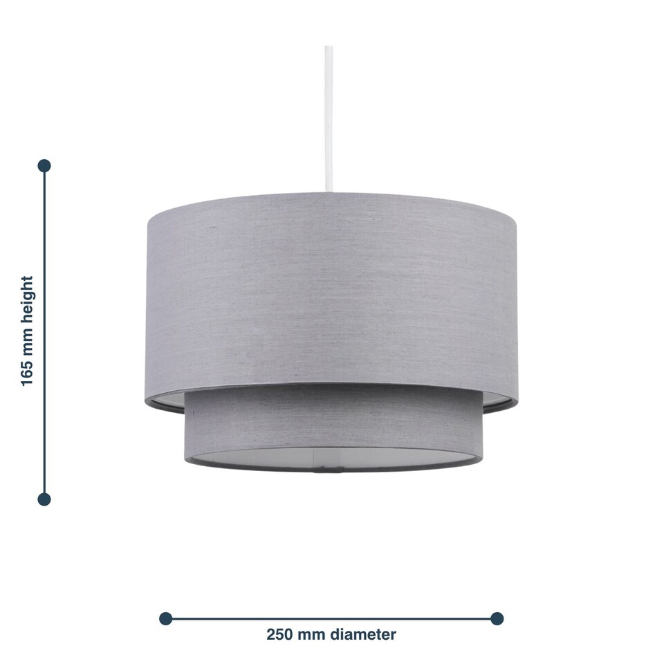 image 1 of Dark Grey 2 Tier Ceiling Light Shade | Grey | Medium | 1