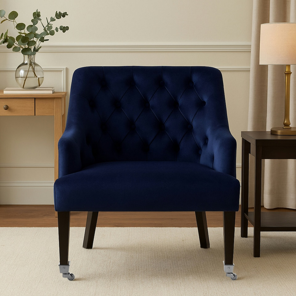 image 1 of Interiors by Premier Darwin Blue Velvet Chair