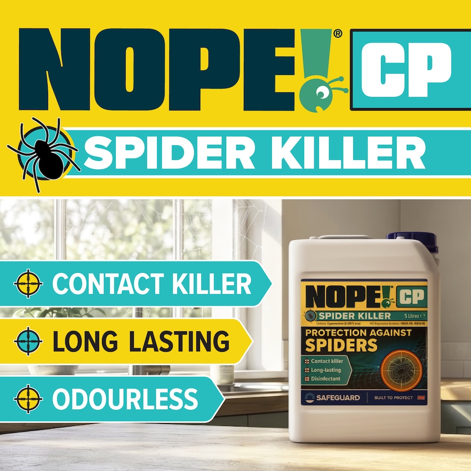 image 1 of NOPE Spider Killer Spray - 5L & Sprayer - Contact Killer For all Types of Spiders. Odourless, for Indoor and Outdoor Use