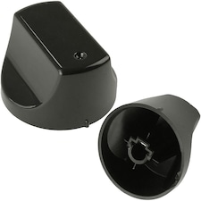 SPARES2GO Black Control Knob Switch for Hotpoint Hot-Ari DH53K DH53KS DH93CK MH99.1 SH31K SH33K SH33KS Oven Cooker (Pack of 2)
