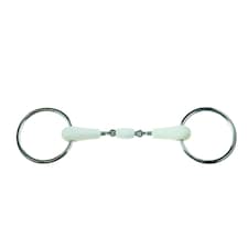 Korsteel Flexi Loose Ring Oval Link Snaffle Bit - Ivory - 4.5in