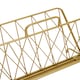 image 4 of Avento Gold Finish Two Pocket Magazine Rack