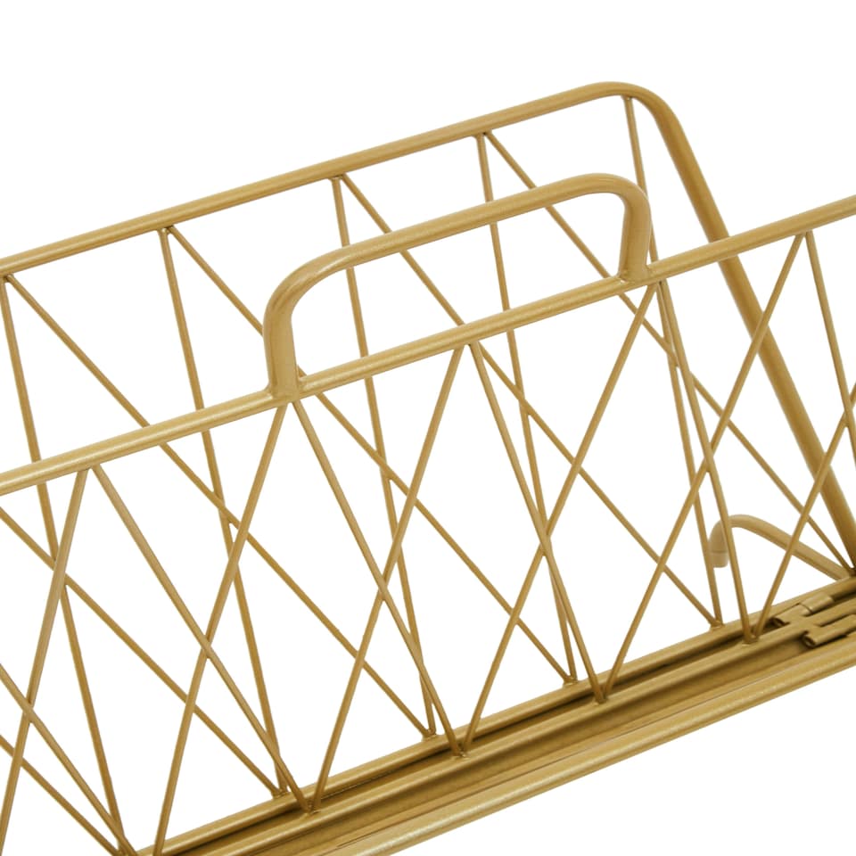 image 1 of Avento Gold Finish Two Pocket Magazine Rack