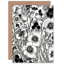 Viola Flower Blossom Blooms Birthday Her Wife Card