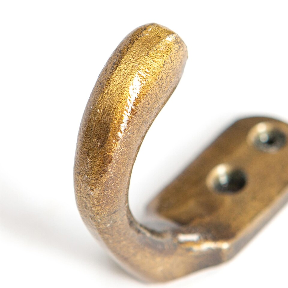 image 1 of Hammer & Tongs Single Coat Hook - W20mm x H55mm - Brass | Gold | Brass | One Size