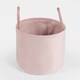 image 4 of OHS Velvet Storage Basket Home Modern Hamper Clothes Toys Organiser Fabric Bag Pink | Blush Pink