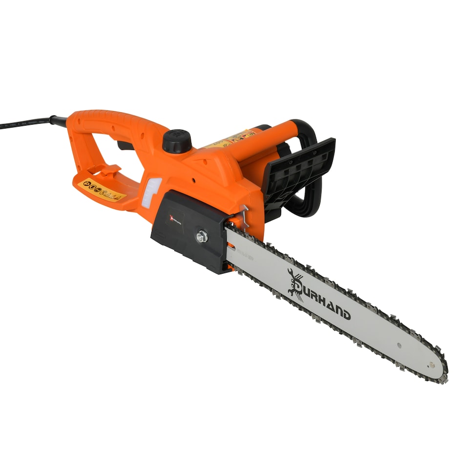 image 1 of DURHAND 2000W Powerful Electric Chainsaw, 16" Aluminium Blade Portable Corded Chain Saw, 7250rpm Chain Saw for Garden Tree Pruning, 13m/s Chain Speed Auto Chain Lubrication to Cut Wood, Orange