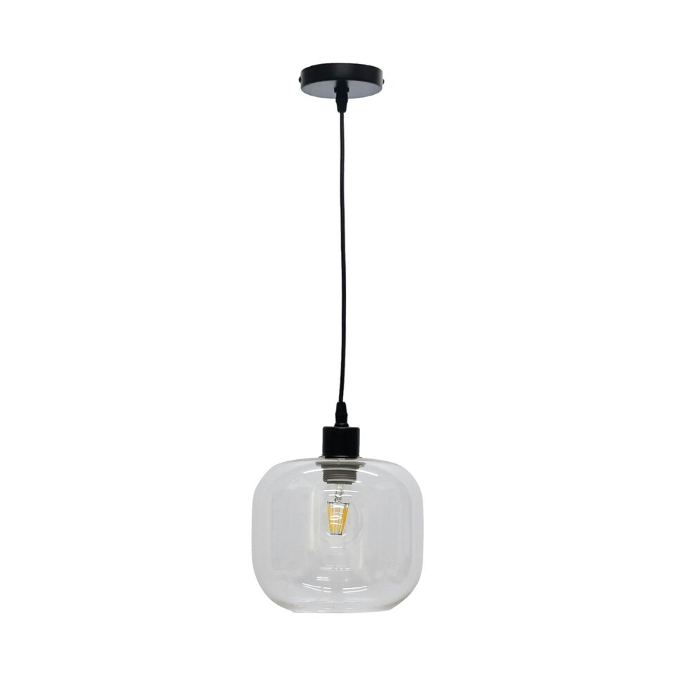 image 1 of First Choice Lighting Bletch Clear Glass Easy Fit Pendant Shade Clear