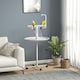 image 2 of PawHut Bird Table with Four Wheels, Perches, Stainless Steel Bowls, Round Tray