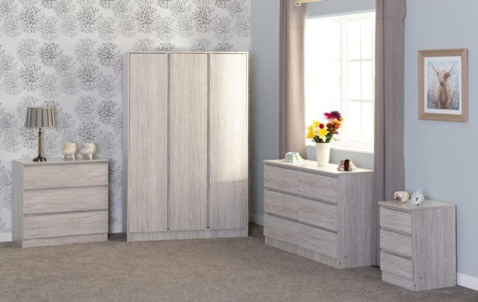 image 1 of Malvern 3 Door Wardrobe - L50.5 x W115 x H180 cm - Urban Snow | Brown | Urban Snow