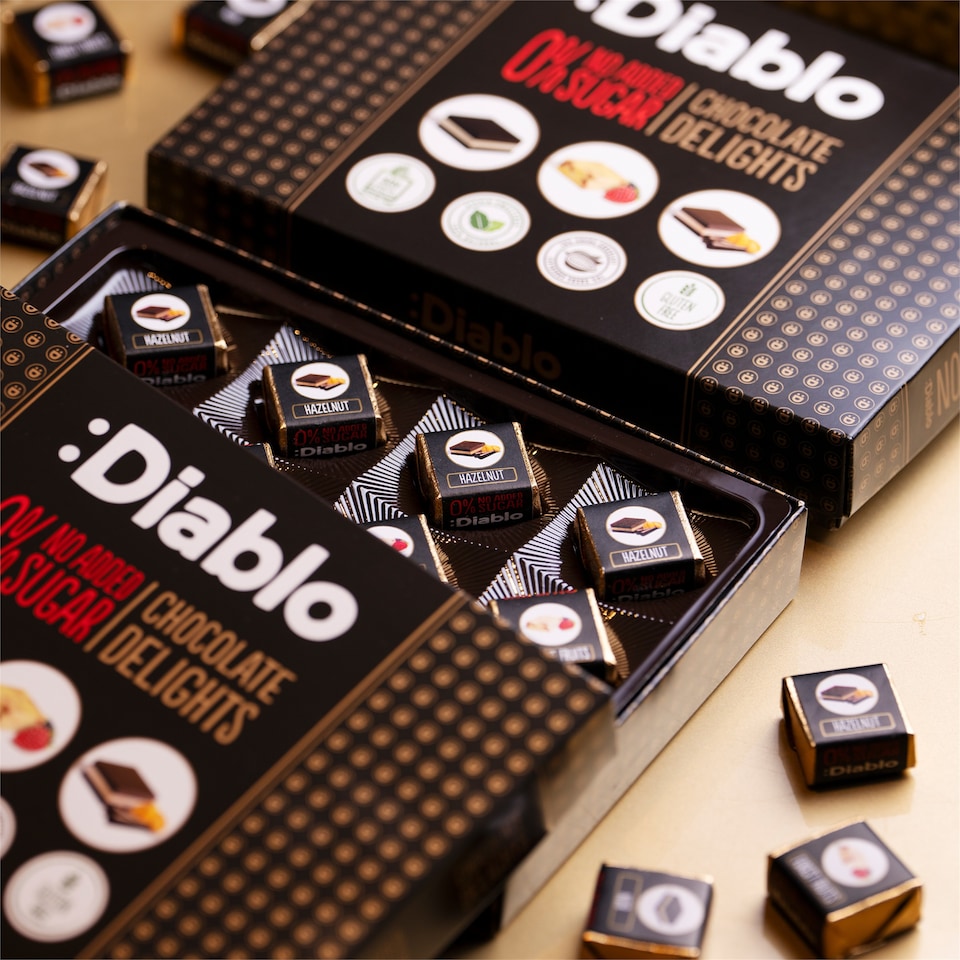 image 1 of Diablo No Added Sugar Chocolate Delights Selection Box 115g