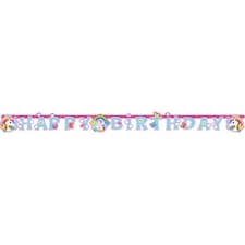Unicorn Happy Birthday Letter Banner 179cm