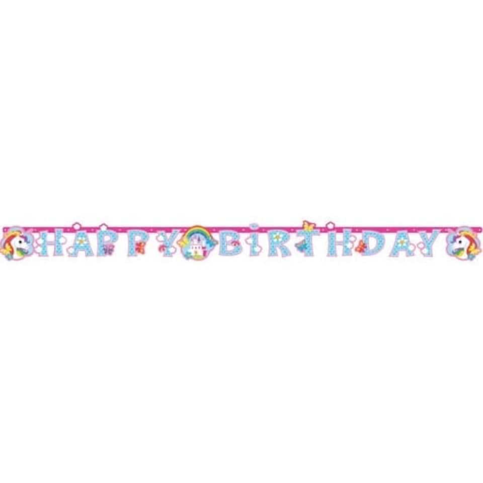 Unicorn Happy Birthday Letter Banner 179cm