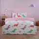 image 2 of Dino Daisy Microfibre Reversible Duvet Cover Set with Pillowcase Multi | Single