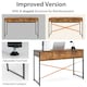 image 7 of COSTWAY Computer Desk Wooden Writing Workstation Coffee Brown