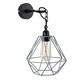 image 4 of ValueLights Huber Black Steampunk Ceiling Light With Grey Wire Pendant Shade | Grey