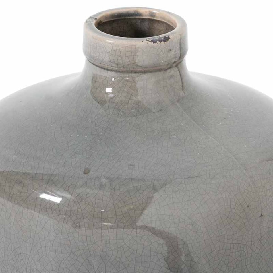 image 1 of Garda Glazed Chive Vase - Ceramic - L23 x W23 x H23 cm - Grey | Grey