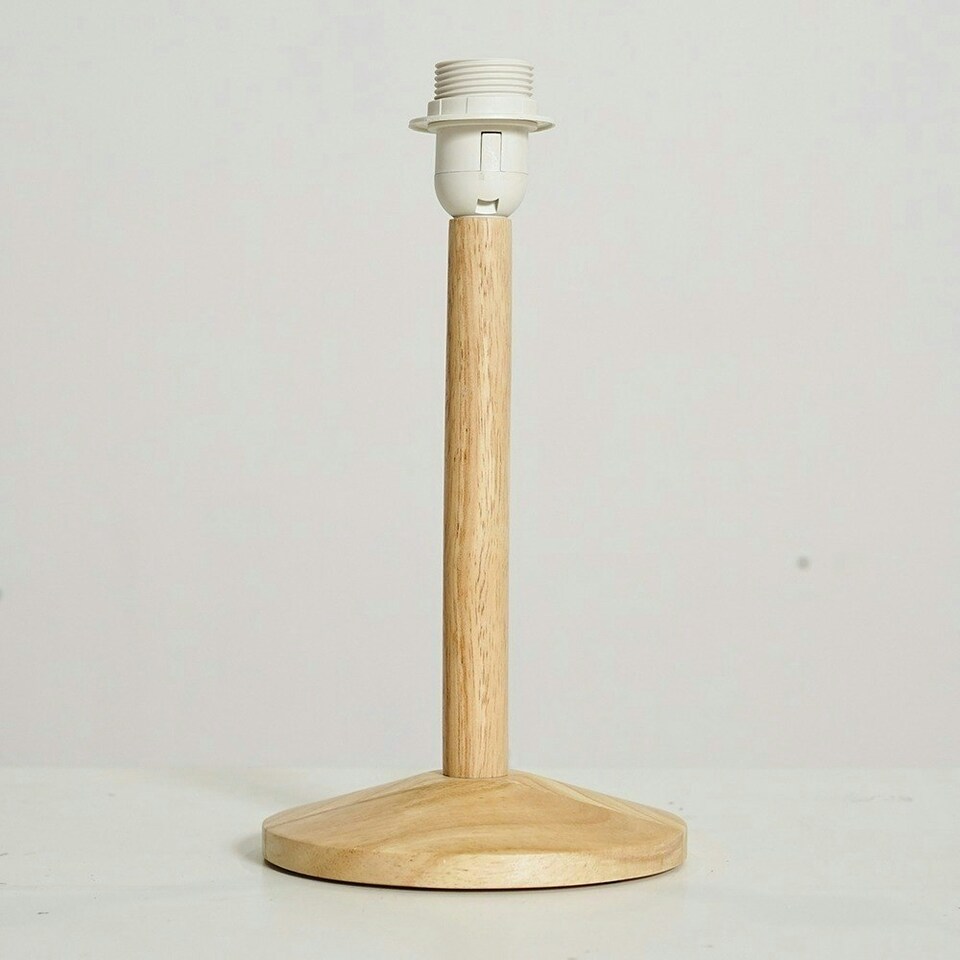 image 1 of ValueLights Single Stem Natural Light Wood Table Lamp Base