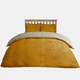 image 6 of OHS Luxury Teddy Fleece Reversible Duvet Cover and Pillowcase Bedding Set | Multi | Ochre/Grey | Single