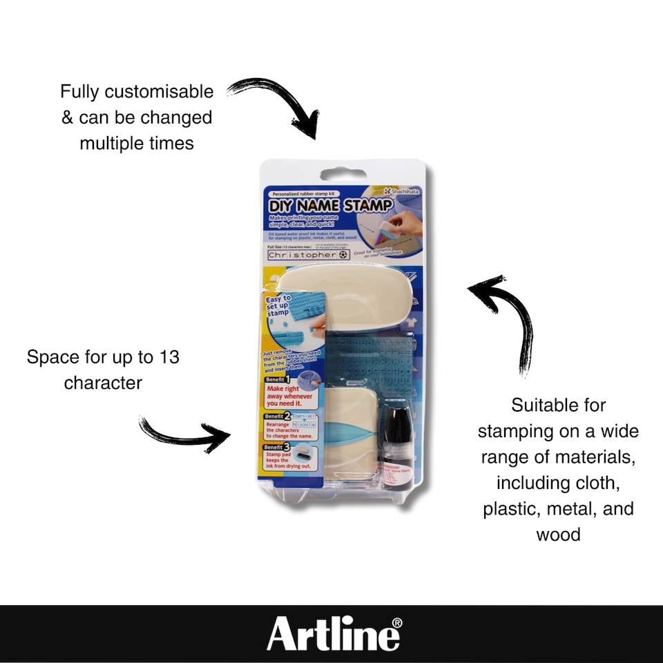 image 1 of DIY Rubber Name Stamp Kit