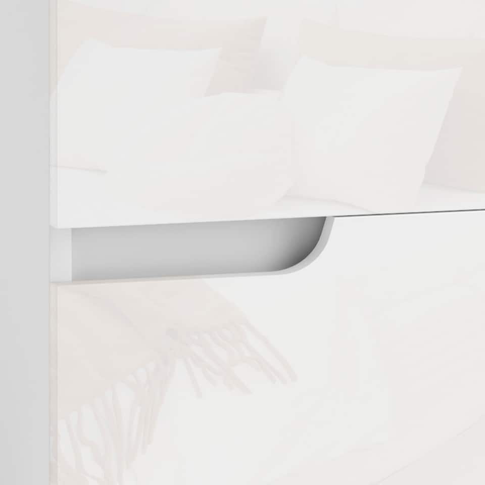 image 1 of HOMCOM Bedside Table, Bedside Cabinet with 2 Drawers, Modern Side Table with Storage for Bedroom, Living Room, High Gloss White