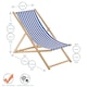 image 4 of Harbour Housewares Folding Wooden Deck Chairs - Natural - Pack of 2 | Cream | Beige