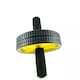 image 4 of Bourgini Foam Handle Ab Roller Core Strength Fitness Workout Black and Yellow