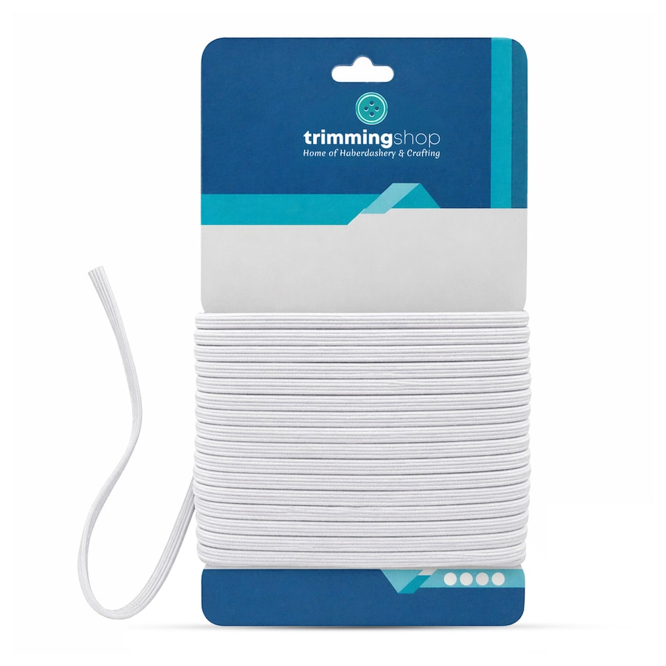 image 1 of 3mm White Flat Elastic Bands, DIY Crafts Dressmaking - 3 Metres