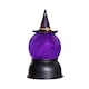 image 1 of 20cm Battery Operated Light up Purple Witchs Hat Water Globe Decoration