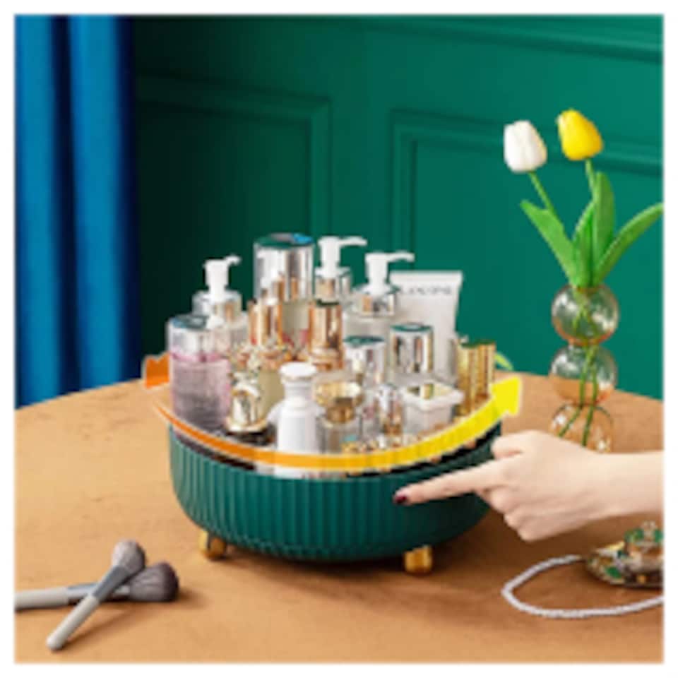 image 1 of 360 Rotating Storage Rack Turntable Organizer Kitchen & Cosmetics
