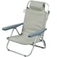 image 5 of Gr8 Garden Grey Folding Beach Deck Chair Portable Sun Bed Lounger 4 Adjustable Position