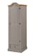 image 4 of Mercers Furniture Corona Grey Wax 1 Door 1 Drawer Wardrobe Single Arch Top Robe Solid Wood Pine Wooden Bedroom with Mexican Styling