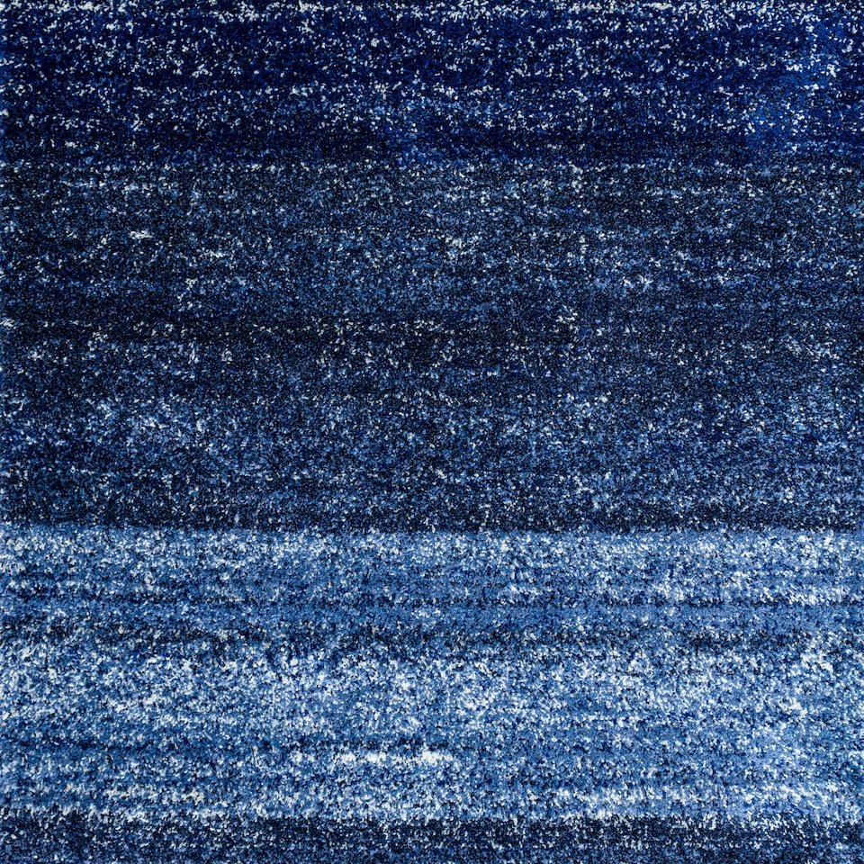 image 1 of KUKOON Navy Blue Striped Mottled Shaggy Area Rug 80cm x 150cm