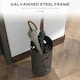 image 3 of HOMCOM Metal Umbrella Stand, Hollowed Umbrella Basket with 4 Hooks and Drip Tray