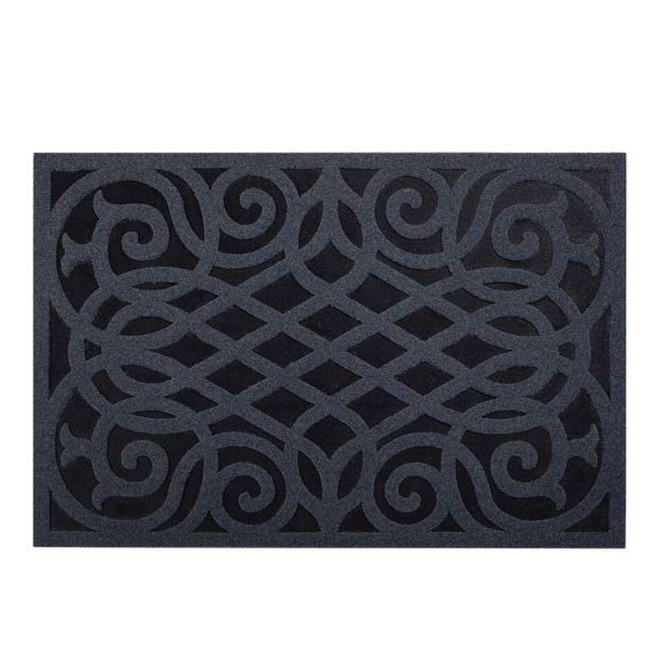 image 1 of Nicoman Victorian Style Rubber Door Mat Grey 60 x 40cm