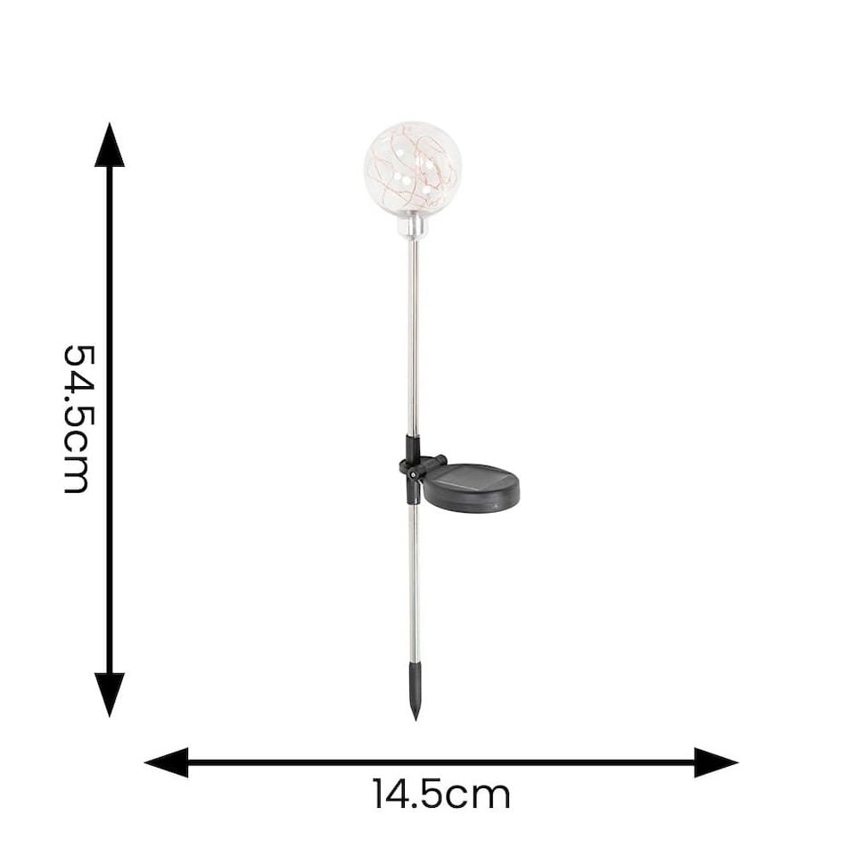 image 1 of ValueLights 2 Pack Solar Powered Outdoor Fairy Globe Spike Lights Garden Stake Lamp