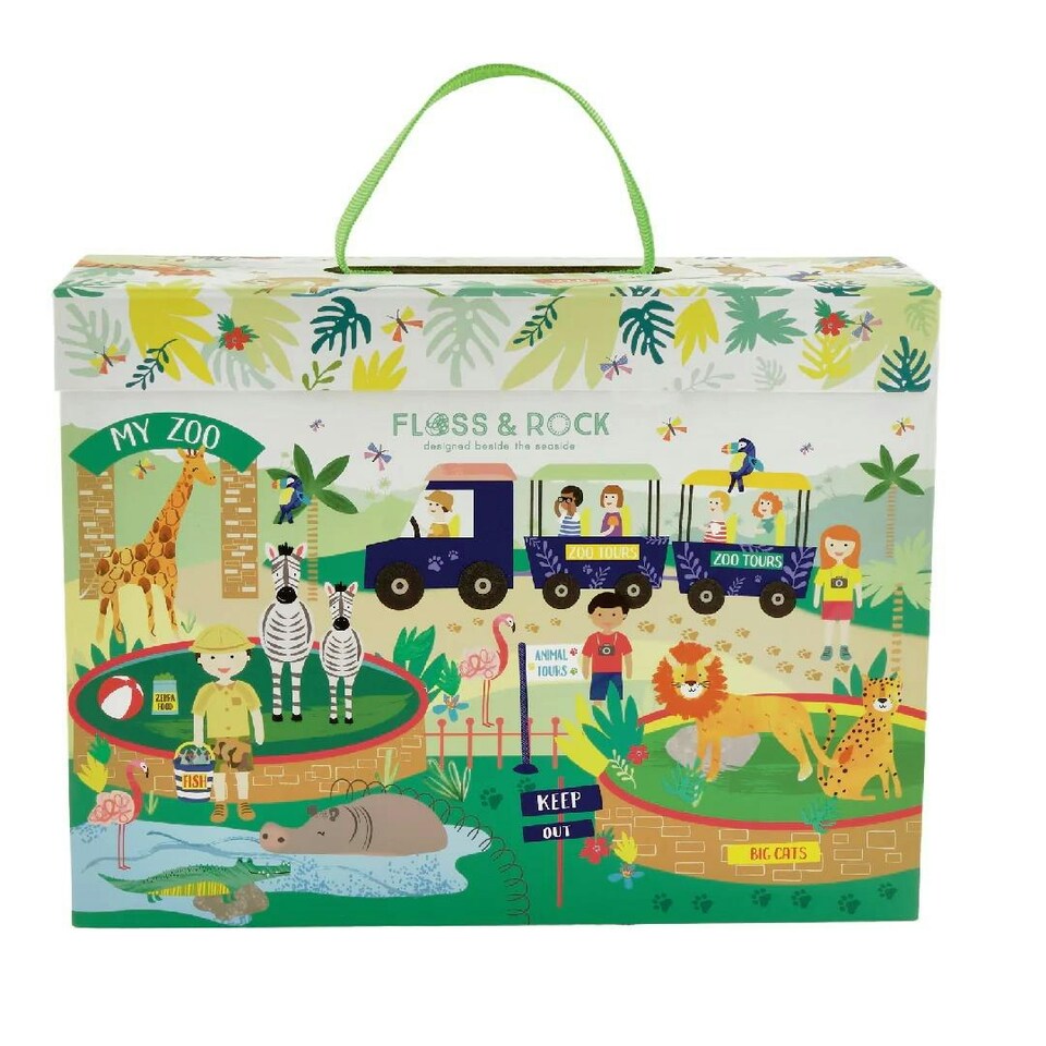 image 1 of Floss & Rock Kids Jungle Zoo Playset 15pcs