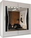 image 4 of Sliding Wardrobes 4U Stylish Wavy Mirror Sliding Wardrobe – 120cm to 203cm, Contemporary Bedroom Storage | Black | Black120cm