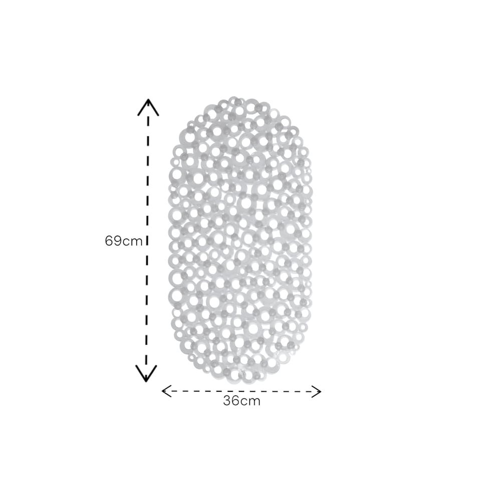 image 1 of Showerdrape Otto Clear Anti Slip PVC Bath Mat 69cm x 36cm | Clear | 1