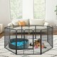 image 4 of COSTWAY 8 Panel 80cm Height Pen Fence w/ Lock Black Black