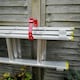 image 3 of SPARES2GO Universal Lockable Wall Ladder Rack Brackets and Padlock Set (Red) Red