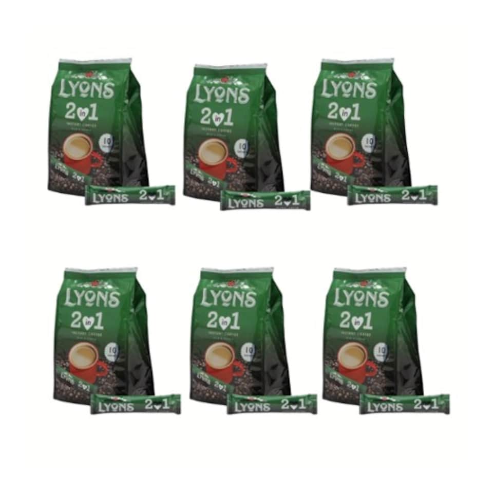 image 1 of Lyons Instant Coffee 2 in 1 10 Sachets 16g | Green | 6 - Green | Coffee | 6