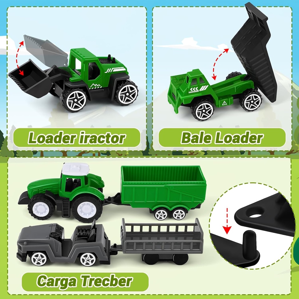 image 1 of 39PCS DIY Farm Animal Playset with Tractor Vehicles, Barn, Fences & Large Play Mat – Educational Farm Toy for Kids Ages 3+