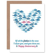 All Fishies Sea Partner Anniversary Love Valentines Day Card