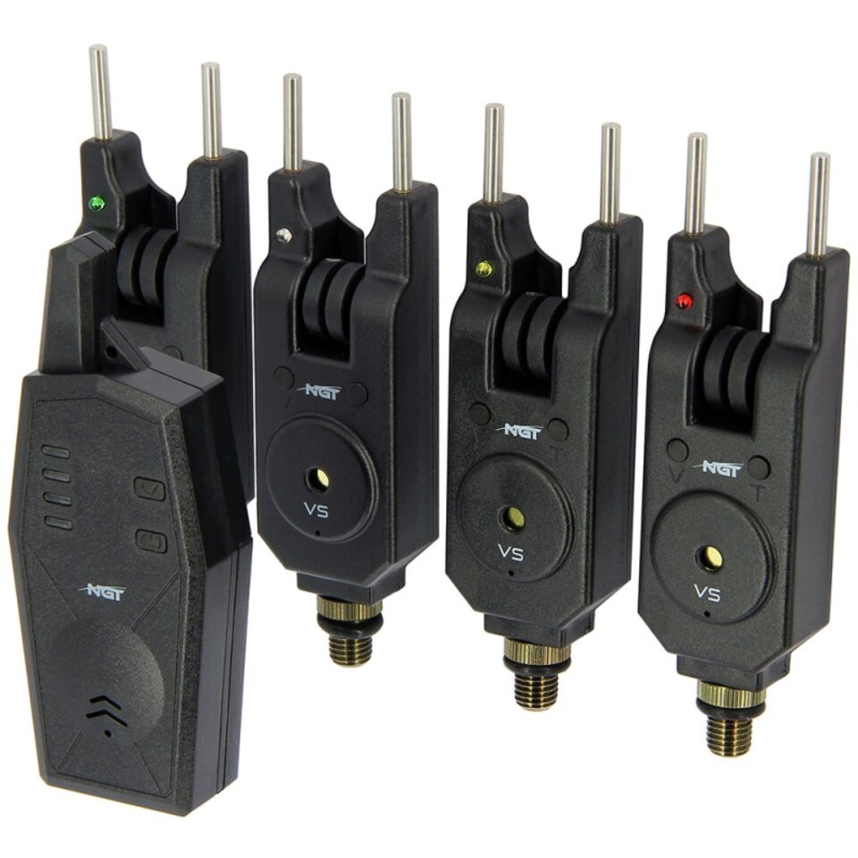 image 1 of NGT VS 3 Piece Wireless Bite Alarms - Red Green Blue LED