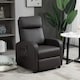 image 2 of HOMCOM Recliner Armchair, Massage Faux Leather Push Back Reclining Chair with Adjustable Leg Rest, Side Pocket, for Home Living Room Theatre, Brown