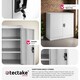 image 5 of Filing Cabinet - 3 shelves, height-adjustable, lockable, 90 x 40 x 90 cm Grey