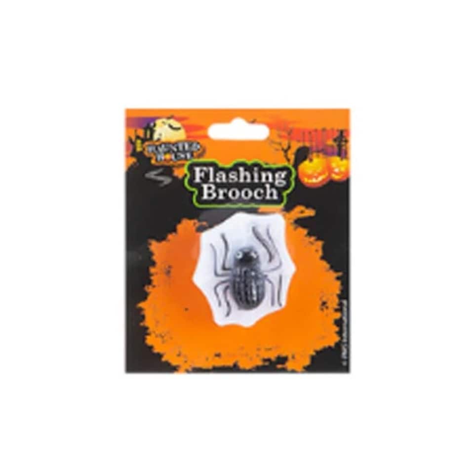 Spider Halloween Flashing Pin Brooch