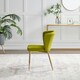 image 5 of Furniturebox Danica Dining Chair Green Velvet Gold Legs x 2